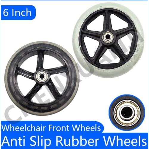 High Quality 6 Inch Wheelchair Front Wheels Small Cart Rollers Chair Wheels Accessories Solid Non Pneumatic Tire Wheel