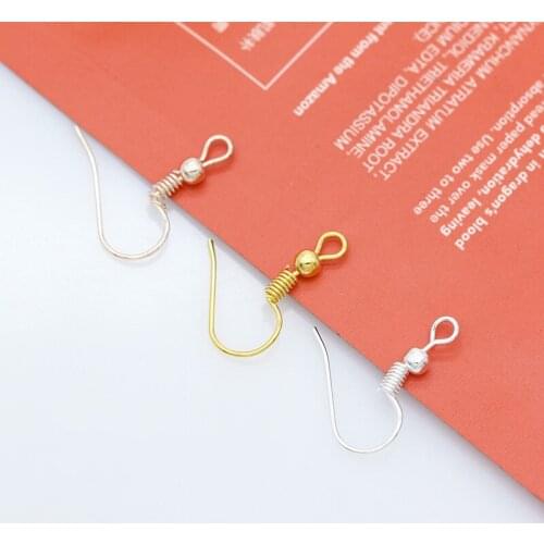 100p 18mm DIY Earring Findings Earrings Clasps Hooks Fittings jewelry Making Accessories Iron Hook Ball Earwire Ear wire Buckles