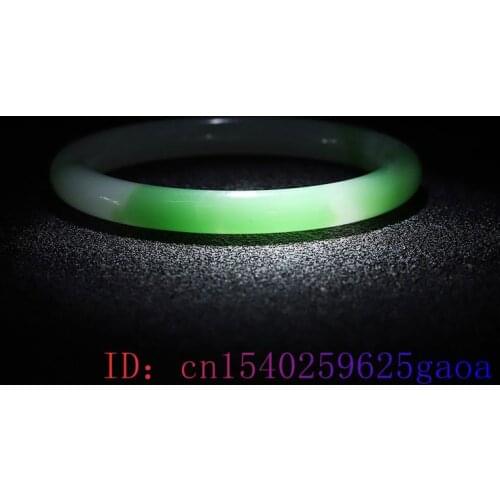 Green Jade Bangle Bracelet Jewelry Carved Amulet Natural Chinese Gifts Fashion Jadeite Charm