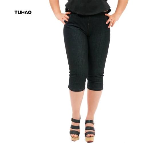 TUHAO Plus size 4XL 6XL 5XL Denim Pants For Women Summer Large Size Jeans Womans Elastic Pants Female office jeans YH10