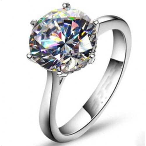 Solitaire Female ring 925 Sterling silver Egg 3ct AAAAA Sona Zircon cz Wedding Band Rings for women Men Statement Party Jewelry