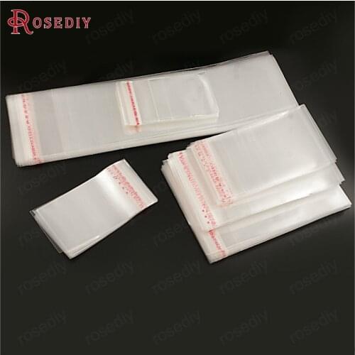 100PCS 7x4CM 7x5CM 9x5CM 11x6CM 11x8CM 20x6CM Transparent Plastics Packing Bags Diy Jewelry Findings Accessories Wholesale