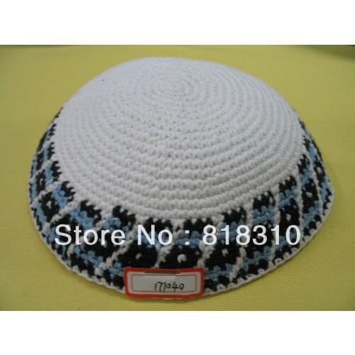 16-17CM HIGH QUALITY HANDMADE KNITTED YARMULKE KIPPAH
