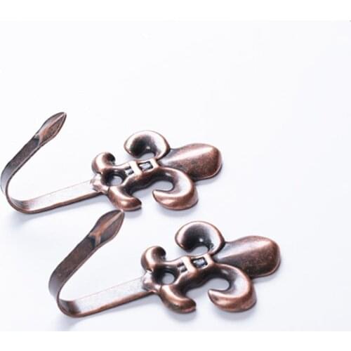 2Pcs/set Alloy Retro Curtain Hook Robe Hooks Wall Mounted Home Hanging Hook Hanger Bathroom Towel Clothing Pegs Rack Holder