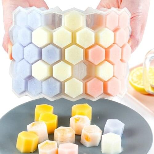 37 Cavity Ice Cube Silicone Ice Molds Tray Honeycomb Ice Cube Mold Food Grade Flexible For Whiskey Cocktail Kitchen Making Tool