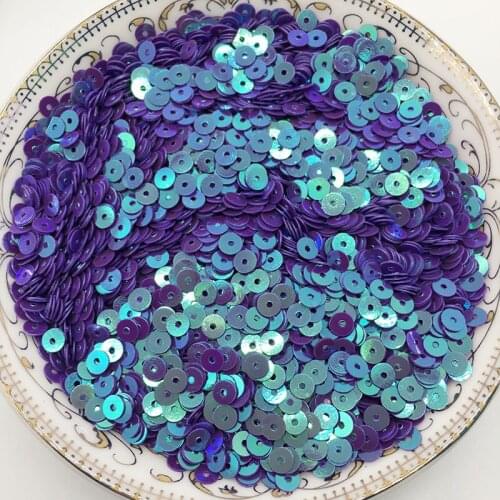 50g/lot 4mm Flat Sequins PVC Flake Clothing DIY Round Garment Accessories Sequin Sewing Dark Purple AB Confetti Flake