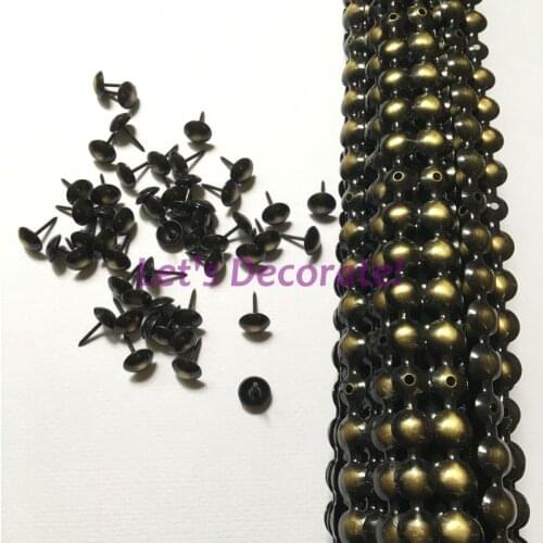 Free shipping 25meters/lot 11mm Upholstery Tacks Bronze Color Plated Decorative Nail Strips / Nailing Tapes, Tacks, Hobnails