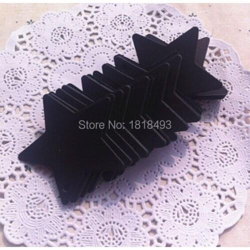 Free shipping 400 pcs a lot 6x6cm blank 350 gsm pentagram black paper tag/labels/gift packing tag/clothing printed swing tag