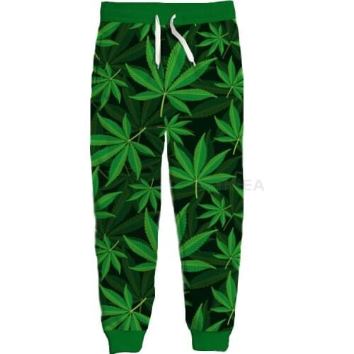 New Fashion Leaf Graphic Spring Autumn Winter Hip Hop Casual Brand 3D Print Weeds Pants Polyester v19