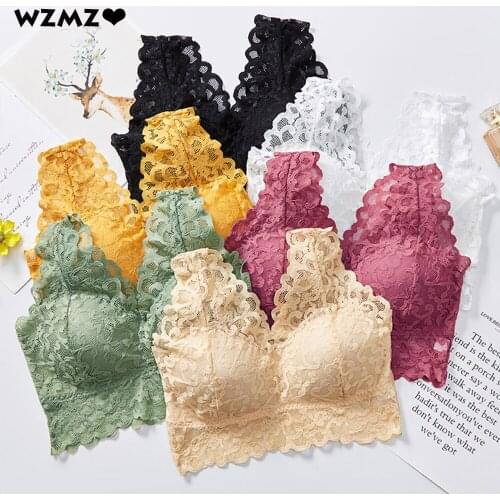 Sexy Lingerie Women Push Up Lace Bra Sport Wire Free Plus Size Modal Bralette Underwear Full Cup Seamless Beauty Back Brassiere