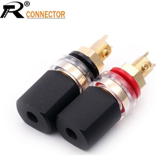 Black Matte Short Banana Electrical Jacks High Current HIFI Cable Banana Connector Binding Post Terminals
