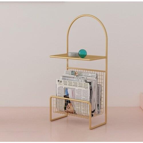 Design Magazine Racks Floor-to-ceiling Magazine Shelf Display Storage Nordic Luxury Minimalist Ins Wrought Iron Magazine Holder