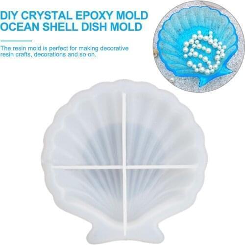 Resin Mold Ocean Shell Dish Mold Crystal Resin Plate Mold Food Serving Dish Silicone Casting Mould For DIY Crafts