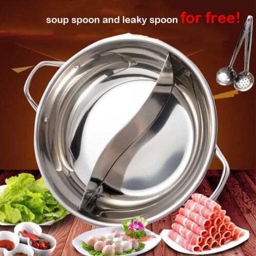 Hot Pot Thick Stainless Steel Handle Kitchenware Split Pot Cooking Supplies Restaurant Induction Cooker Outdoor Open Flame Use
