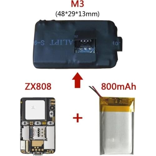 Super Mini Size M3 GPS Tracker GSM AGPS Wifi LBS Locator Free Web APP Tracking Voice Recorder ZX808 PCBA Inside