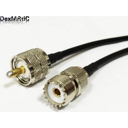 UHF male PL259 switch UHF female SO239 RF pigtail cable RG58 50cm/100cm for wireless router wholesale NEW
