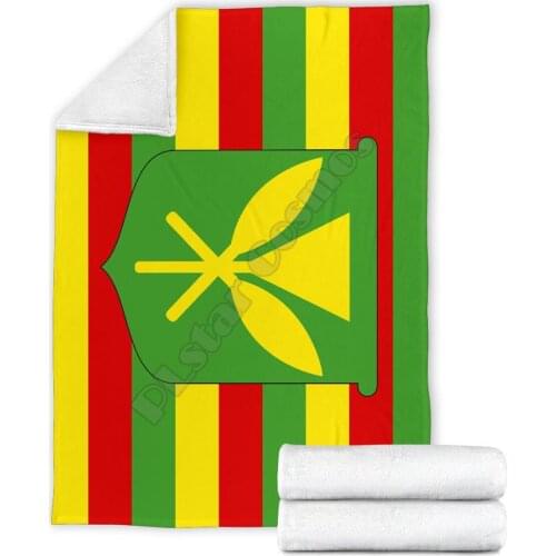 Kanaka Maoli Original Flag Premium Blanket 3D printed Sherpa Blanket on Bed Home Textiles HOME ACCESSORIES
