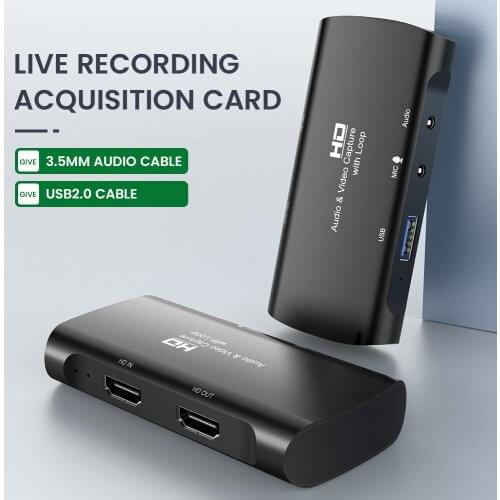 4K HD Video Capture Card HDMI-compatible Adapter USB 2.0 Video Grabber Record Box For Video Recording And Live Streaming