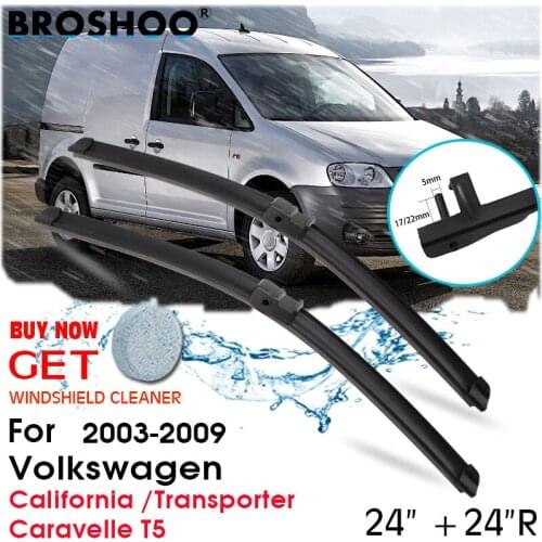 Car Windscreen Windshield Wiper Blades Auto Accessories For Volkswagen California /Transporter / Caravelle T5 24"+24"R 2003-2009