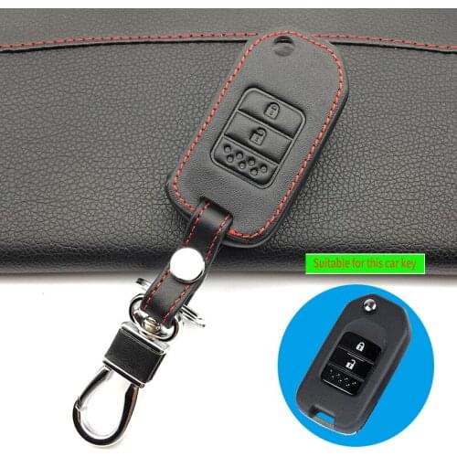 Car-cover Mens Fashion And Genuine Leather Womens Car Key Case Cover Keychain for Honda 2 button protect shell starline a91