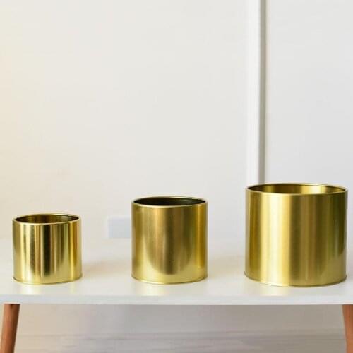 Wall metal plated flowerpot simple modern gold metal Nordic wedding vase decoration home