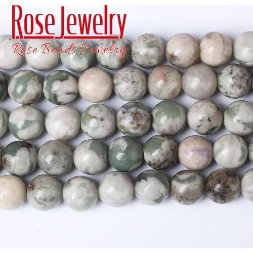 Natural Jades Stone Beads Green and White Jades Round Loose Beads 15'' DIY Making Charm Bracelet Necklace 6 8 10 12mm Wholesale