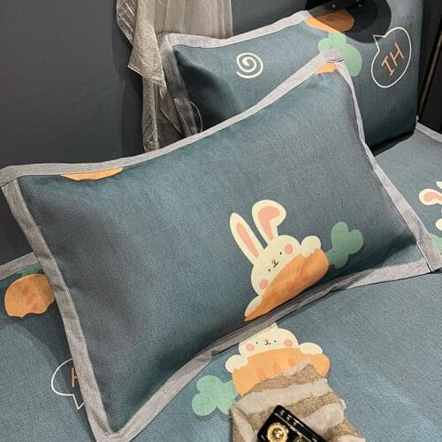 Ice Silk Pillowcase One-Pair Package Double Home Summer Single Children Summer Cool Summer Mat Pillow Core Pillowcase