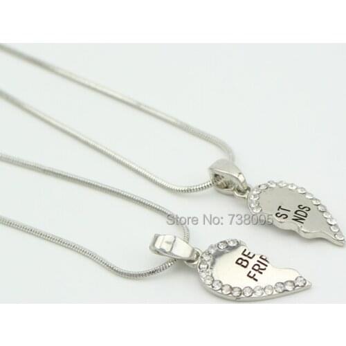 2014 new style broken heart 2 parts pendant necklace best friend necklace Wholesale Jewelry