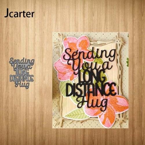 Sending Hug Words Letters Metal Cutting Dies Craft Cut Die Stencil for Scrapbooking Handmade Make Album Model Punch Blade Decor