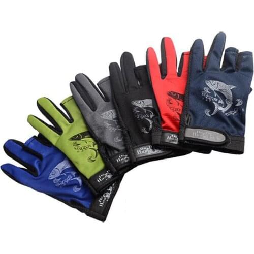 1 Pair Fishing Gloves Anti Slip Outdoor Sports Gloves Slip-Resistant Cycling Gloves Half Finger Mitten