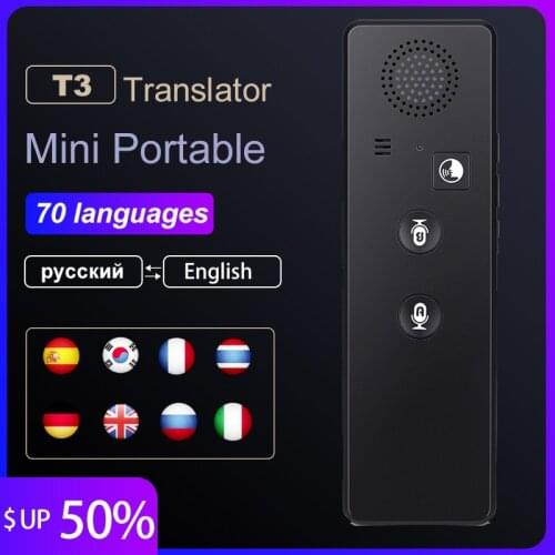 Portable Mini Wireless Smart Translator 70 Languages Two-Way Real Time Instant Voice Translator APP Bluetooth Multi-Language
