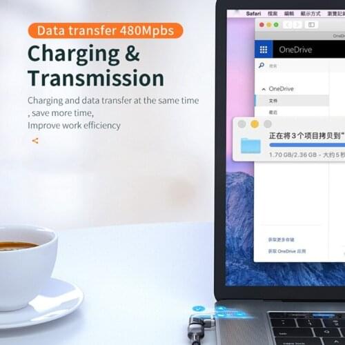 Q1JF USB C Magnetic Adapter 100w Right Angle Male to Female USB C Connector PD Charger Cable 480Mbps/s Data Transfer
