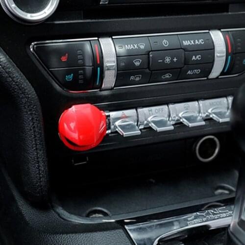 QHCP Car Ignition Switch Decor Ring One-Click Start Stop Sticker Engine Push Button Protective Cover For Ford Mustang 2015-2020