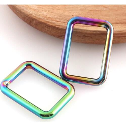 Rainbow Adjustable Belt Buckle 25MM-40MM Zinc alloy Rectangle Purse clasp Buckle Loop Slide Buckle Purse Craft Accessories