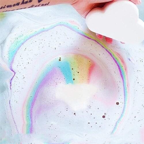 Rainbow Soap Cloud Bath Salt Moisturizing Exfoliating Cleaning Body Skin Bubble Bath Bombs Multicolor for Baby Bubble Bath