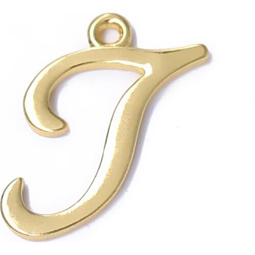 Retro English Uppercase Font T Metal Charm 26 Alphabet Word A-Z Golden Pendant DIY Christmas Tree Jewelry Accessories