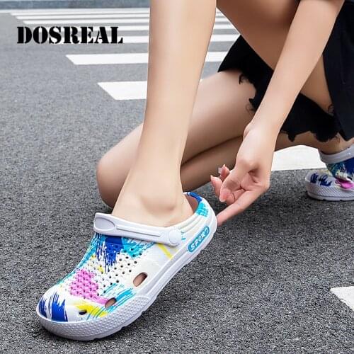 Dosreal Womens Sandals Couple Camouflage Ripped Shoes Beach Shoes Mens EVA Breathable Sandals Ladies Flat Shoes Slippers