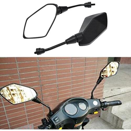 SEMSPEED Motorcycle 8mm 10mm Carbon Fiber Mirror Scooter E-Bike Rearview Mirrors Electrombile Back Side Convex Mirror For adv150