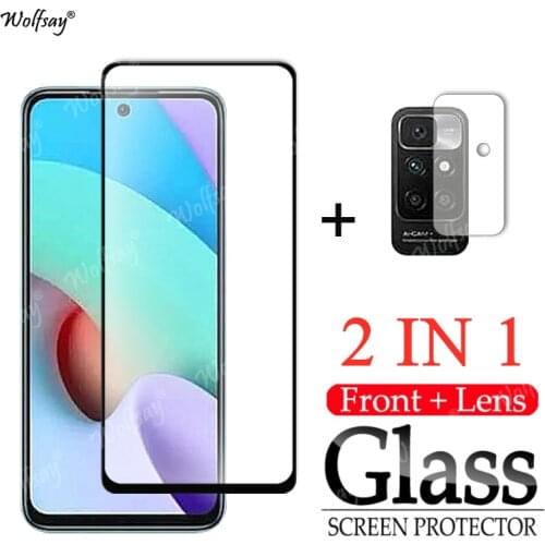 4 in 1 For Xiaomi Redmi 10 Glass For Xiaomi Redmi 10 Tempered Glass Screen Full Cover Protector Film For Xiaomi Redmi 10 Glass