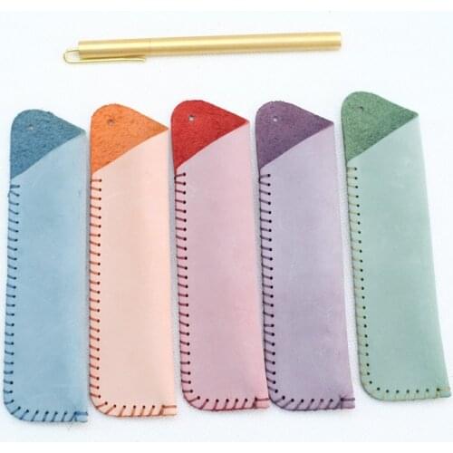 100% genuine leather fog wax pen bag pencil bag accessories for travelers notebook travel diary genuine leather notebook