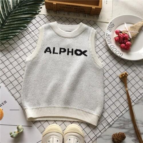 Tonytaobaby Fall and Winter Clothes New Style Baby English Waistcoat Knitted Toddler Vest