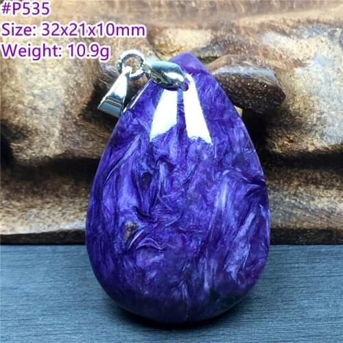 Top Natural Purple Charoite Stone Pendant Jewelry For Woman Lady Man Healing Luck Crystal 32x21x10mm Beads Silver Gemstone AAAAA