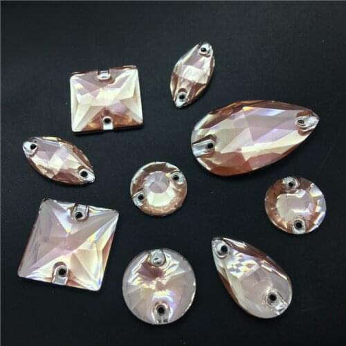 TopStone Lt Rose Hot Pink Mix Sizes Shapes Resin Sew On Rhinestone Flat back Acrylic Gems Strass Crystal and Stones For Dress