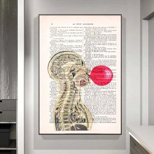 Creativity Anatomy Art Human Heart Brain Lungs Wall Art Canvas Painting Posters and Prints Wall Pictures Decor Office Decoration