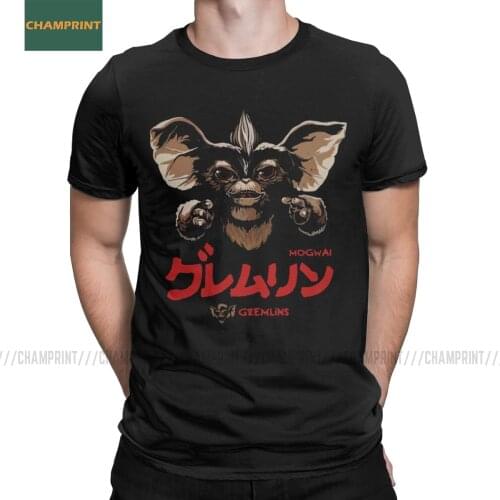 Vintage Gremlins T-Shirt Men O Neck Cotton T Shirt Gizmo 80s Movie Mogwai Monster Horror Sci Fi Short Sleeve Tees Plus Size