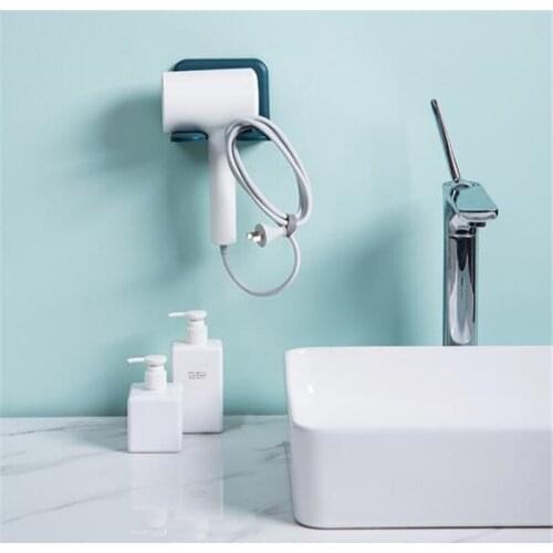 High Quality 2019 Innovative Wall-mounted Hair Dryer Plastic Bathroom Shelf Storage Hairdryer Holder For Hairdryer