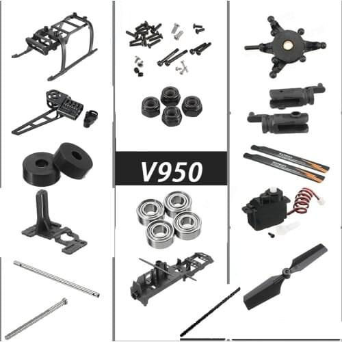 WLtoys V950 Main Blade Rotors Pipe Shaft Tail Cap Motor Bearing EXPLORERS SERIES OF FLIGHT RC Helicoper Spare Parts Accessories