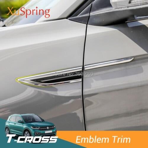 XuSpring For VW T-cross Tcross 2019 Car Original Side Wing Fender Door Emblem Badge Sticker Trim Styling 4pcs/kit