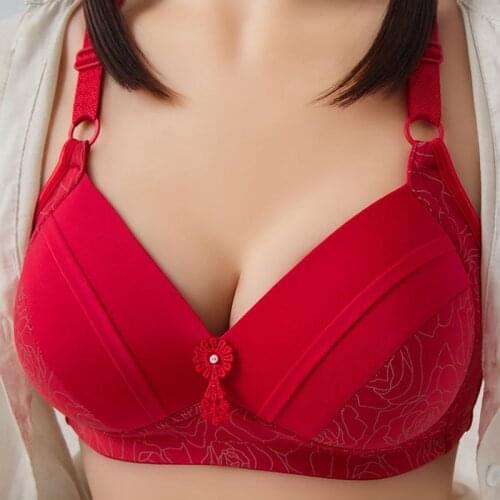 Large Size Sexy Gathered Push Up Womens Bra 2021 New Fashion Wire Free Comfortable Brassiere Thin Breathable Underwear Bralette