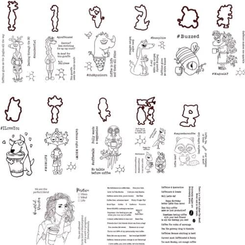 Animal Unicorn Giraffe Girl Word Sentence Hot Transparent Clear Stamps Matchable Cutting Dies for Diy Scrapbooking Photo Card